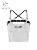 Znbbw Women's Camisole Spaghetti Strap Crop Top Vintage Y2k Summer Fashion Tank Top Sexy Hollow Out Sleeveless Off Shoulder Vest 2024