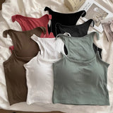Znbbw Women's Korean One Size Slim Strap Invisible Shoulder Strap Slim Fit Sexy Fashion Strap Chest Cushion Strap Tank Top