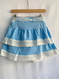 Znbbw Sweet Y2k Skirts Ruffles Lace Patchwork Bandage Design Denim Mini Skirt Summer Korean All Match Kawaii Girl Clothing