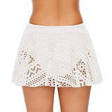 Znbbw Summer Bikini Skirt Swimwear Women Casual Lace Hollow Out Beach Skirt Mini Waist Skirted Bikini Bottom Swimsuit Dress