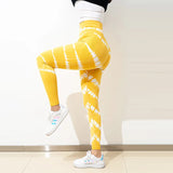 Znbbw New Tie Dye Yoga Pants Sport Leggings Seamless High Waist Push Up Women Tights Gym Fitness Workout Leggings Wear