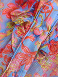 Znbbw TRAF Women Fashion With Ruffled Floral Print Shirts Women Vintage Long Sleeve Loose Female Blouses Chic Tops
