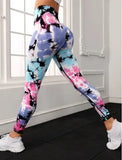 Znbbw Tie Dyed Peach Hip Yoga Pants Quick Dry Tight High Waist Semaless Leggings Hip Lifting Running Outdoor Fitness Pants