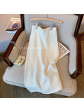 znbbw Spring Elegant Knitted Solid Color Two Piece Skirt Sets Fashion Women Lace Up Crop Tops Outfits Ladies Dress Suits