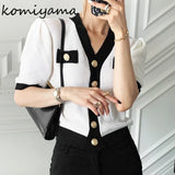 Znbbw V-neck Cardigans Femme Short Sleeve Sweater Single Breasted Ropa Mujer Korean Simple Knitwears Summer 2024 Sueters