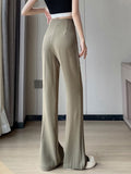 Znbbw 2023 Summer Thin Drape Ice Silk Pants Women Simplicity Straight Long Trousers Womens Office Lady Casual Suit Pants