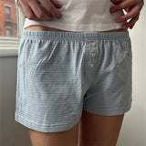 Znbbw Floral Print Patchwork Slim Shorts Aesthetic Y2k Elastic Waist Cotton Short Pants Cute Harajuku Summer Casual Shorts New