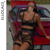 Znbbw Fancy Lingerie Delicate Bra And Panty Set Sheer Lace Outfit Luxury Bilizna Seamless Underwear Uncensored 4-Piece