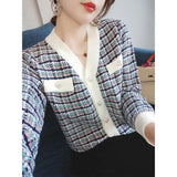 Znbbw Cardigan Ladies Sweater Jacket 2024 Early Autumn Top Design Long Sleeve V neck Korean Women Cardigan Sweater Clothing