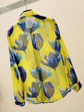 Znbbw summer Women's Chiffon Shirt Tops New Retro Fashion All-match Printed Shirt Blouse Long Sleeve Shirt Women Blouses Y585
