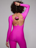 Znbbw Elegant Hollow Out Backless Sexy Jumpsuit Women Playsuit Strapless Full Sleeve Bodycon Lace-up Club Party Jumpsuis