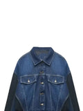 Znbbw TRAF Bomber Denim Jackets for Women Spring Autumn Vintage Chic Long Sleeve Single Breasted Jean Coats Tops Outerwear