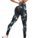 Znbbw 3D Print Tie Dye Sports Pants Women Seamless Leggings High Waist Fitness Push Up Leggings Gym Clothing Workout Tights