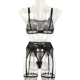 Znbbw Sensual Lingerie Transparent Bra Bra And Panty Set Seamless 4-Piece Garter Belt Intimate Sheer Lace Sexy Outfits