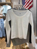 Znbbw White Round Neck Cotton T-Shirts Women Spring Solid Basic Casual Long Sleeve Tees Female Y2k Vintage Sweet Slim Tops 2024