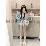 Znbbw Kawaii Knitted Three Piece Set Women Bow Warm Sweater Mini Skirt Suit Female Casual Korean Fashion Y2k Sweet Set 2024