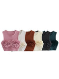 Znbbw TRAF 2023 Summer Women Tank Top Sleeveless Crop Top Ruffle Edge Decoration Short Top y2k Vest