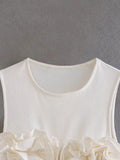 Znbbw TRAF 2023 Summer Women Tank Top Sleeveless Crop Top Ruffle Edge Decoration Short Top y2k Vest
