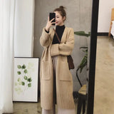 Znbbw Cardigan Female 2024 Korean Spring and Autumn New Sweater Coat Women Loose Medium Length Versatile Knitted Cardigan