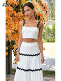 Znbbw Stripes Light Yellow Cotton Summer Dress Set Women Crop Top+skirt 2 Pcs Matching Set Oufits New Beach Sundress 2024