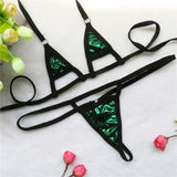 Znbbw bikini Sexy swimwear women swimsuit women biquini mini bikinis Bright patent leather Solid color Hollow out Triangle Thong