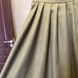 Znbbw Vintage Women High Waist Pleated Skirt Korean Elegant College Style Midi Skirt Casual All Match Student A Line Skirts New