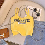 Znbbw Streetwear Women Sexy Camis American Style Casual Letter Print Crop Tops Summer Fashion Female Party Tanks New