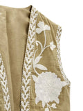 Znbbw TRAF Embroidered Open Waistcoats Women Cotton Basicos Femme Vests Women Sexy Cropped Tops Women Sleeveless Coats