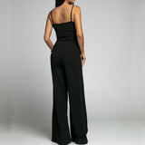 znbbw Fashion Overalls Women Summer Sexy Fashion Commuter Sling Jumpsuit Elegant Strapless Backless Slit Straight Pants Romper