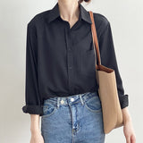 Znbbw White Shirts for Women Top Turn-down Collar Solid Female Shirts Casual Office Ladies Tops 2023 Spring Summer Blouses 11354