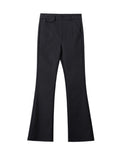 Znbbw Mid-Waist Women Flare Pants Simple Solid Slim Pants Long Trousers Womens Fashion Office Lady Casual Suit Pants