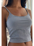 Znbbw Women Sweet Striped Slim Crop Top Women Casual Vintage Soft Cotton Sleeveless Cute Camis Tops Female Y2k Streetwear Summer Vests