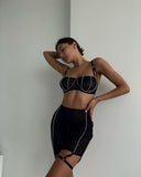 Znbbw Rhinestone Lingerie Luxury Fancy Underwear Bra Kit Push Up Erotic Brief Sets With Showing Buttocks Skirt Sensual Outfit