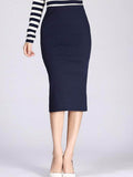 Znbbw Winter Bodycon Skirt Women Stretchable Split Skirt Mid Calf Slim Pencil Skirts For Women Female Knit Skirt