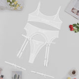 Znbbw Sensual Lingerie Transparent Bra Bra And Panty Set Seamless 4-Piece Garter Belt Intimate Sheer Lace Sexy Outfits