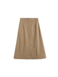 Znbbw 2023 Summer Autumn Skirt Women Loose Pockets Midi Khaki Skirt Women With Button