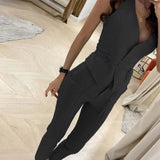 znbbw Temperament Slim Waist Sexy Vest Pencil Pants Two-Piece Set Women Fashion Commute Clothes Sleeveless Outfit 2023 Summer New Suit