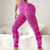 Znbbw Women Leopard Seamless Leggings High Waist Lifting Hip Honey Peach Fitness Leggings Running Sports Quick Drying Yoga Pants