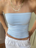 Znbbw Strapless Tube Tops Bandeau Chic Cute Off Shoulder Slim Fit Crop Tops Women Sexy Backless Camis Fairycore Y2K Clothes