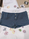 Znbbw Thick Ribbed Cotton Shorts Women Casual Contrast Patchwork High Waist Sweatshorts Summer Y2k Streetwear Slim Short Pants