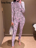 Znbbw Women Long Sleeve Crop Tops Long Pants Two Piece Sets Outfits 2023 Autumn Fall Clothing Wholesale Items For Business
