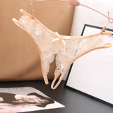 Znbbw Women Lace Panties Sexy Crotchless Underwear Erotic Panties Transparent Lingerie Perspective Female G-string Embroidered Thongs