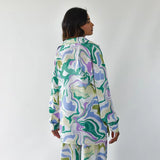 znbbw Autumn Print Pants Set 2 Pieces Womens Outfits Elegant Long Sleeve Shirts Female Spring Fashion High Waist Long Pants Suits