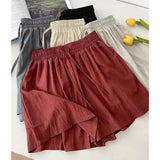 Znbbw Summer Folds Ice Silk Shorts Women Korean Streetwear Loose Wide Leg Pants Fashion Casual Female High Waist Shorts New