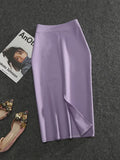 Znbbw Women's Pencil Skirts Solid Pur High Waist Slim Skirt Fit Girl Summer Office Lady Elastic Female Sexy Tube Faldas PL211