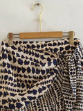 Znbbw TRAF 2023 Women Clothing Retro Beaded Printed High-Waist Sexy Mini Skirt Women