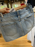 Znbbw Blue Low Waist Denim Skirts Casual Chic Pockets A-line Summer Mini Skirts Women Y2k Streetwear Harajuku Slim Faldas 2024