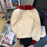 Znbbw Gentle Sweater Coat Women Autumn and Winter Design Feeling Small Love Soft Glutinous Doll Neck Knitted Cardigan Female