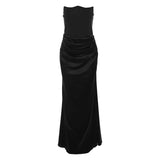 Znbbw and American style new cross-border women's fashion strapless sexy backless slim fitting evening dress for women