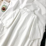 Znbbw White Shirts Women with Tie Japanese Style Preppy Students BF Simple Solid Loose Summer Top Daily Streetwear 2023